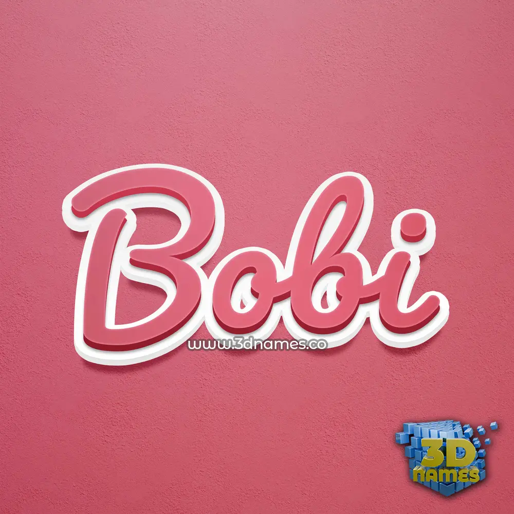 bobi in Red Scribble style - 3D name wallpaper