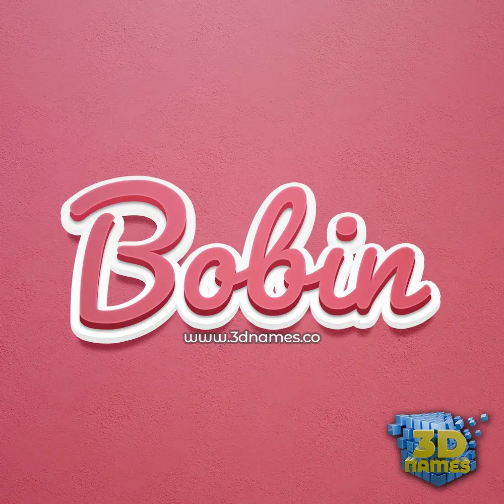 bobin in Red Scribble style - 3D name wallpaper