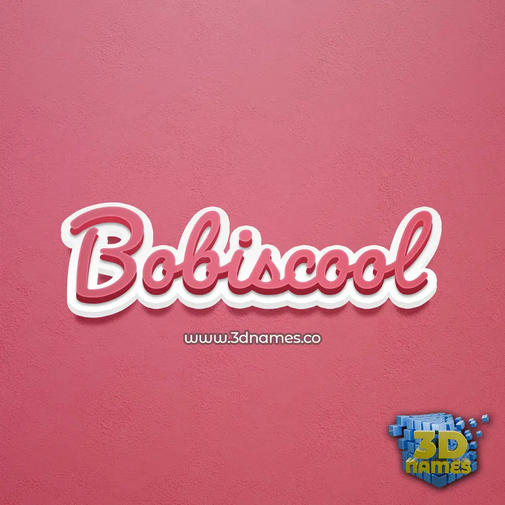 bobiscool in Red Scribble style - 3D name wallpaper
