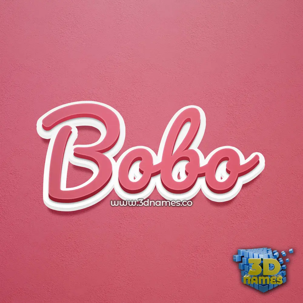 bobo in Red Scribble style - 3D name wallpaper