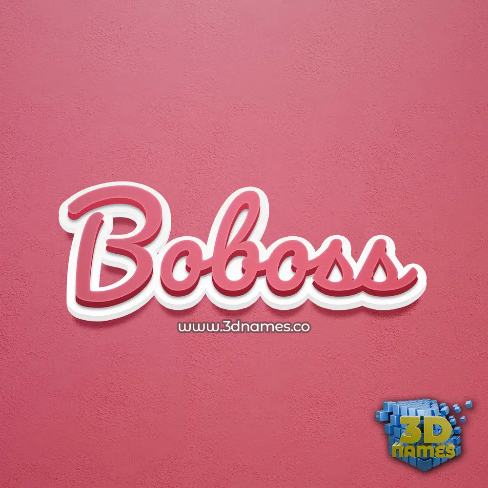 boboss in Red Scribble style - 3D name wallpaper