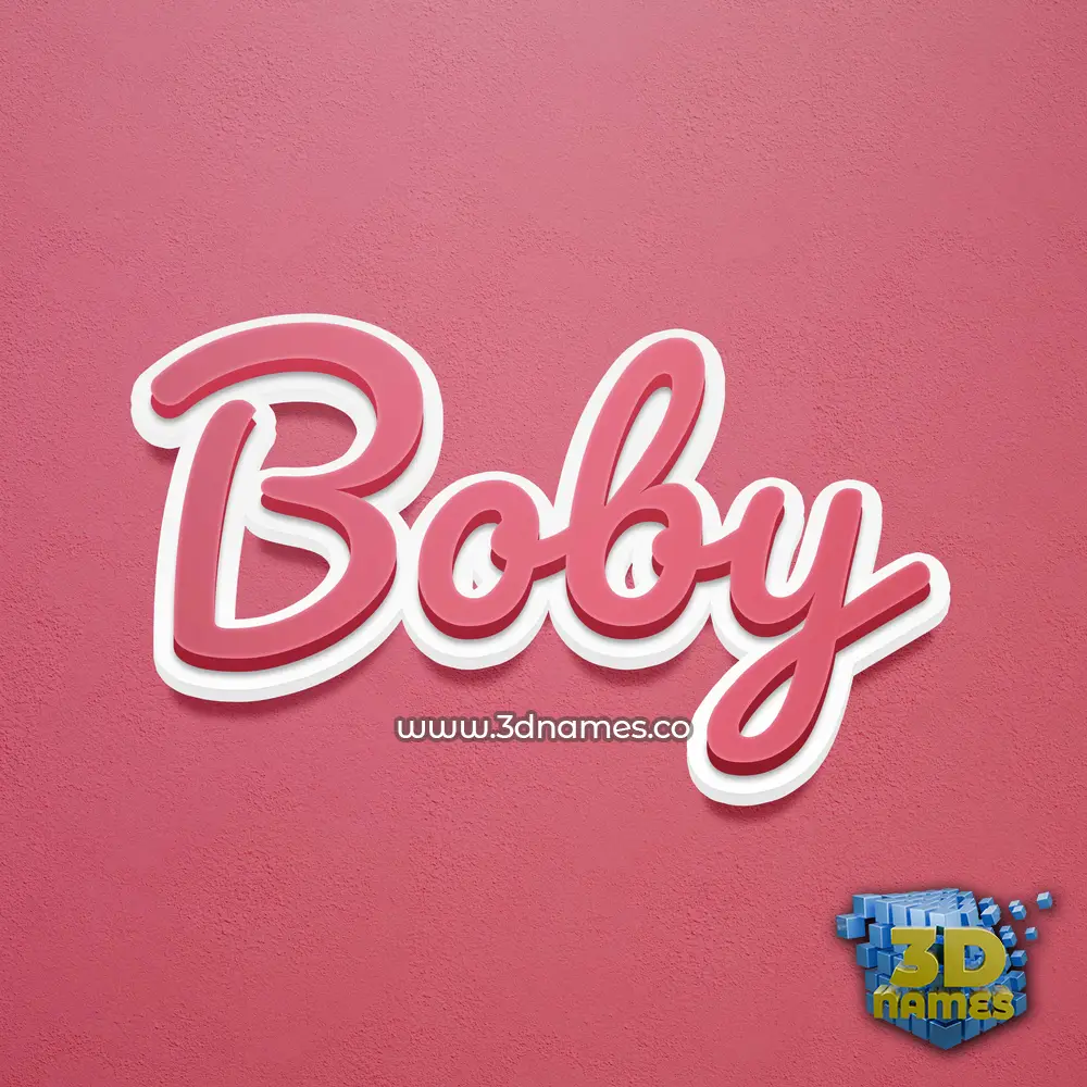 boby in Red Scribble style - 3D name wallpaper