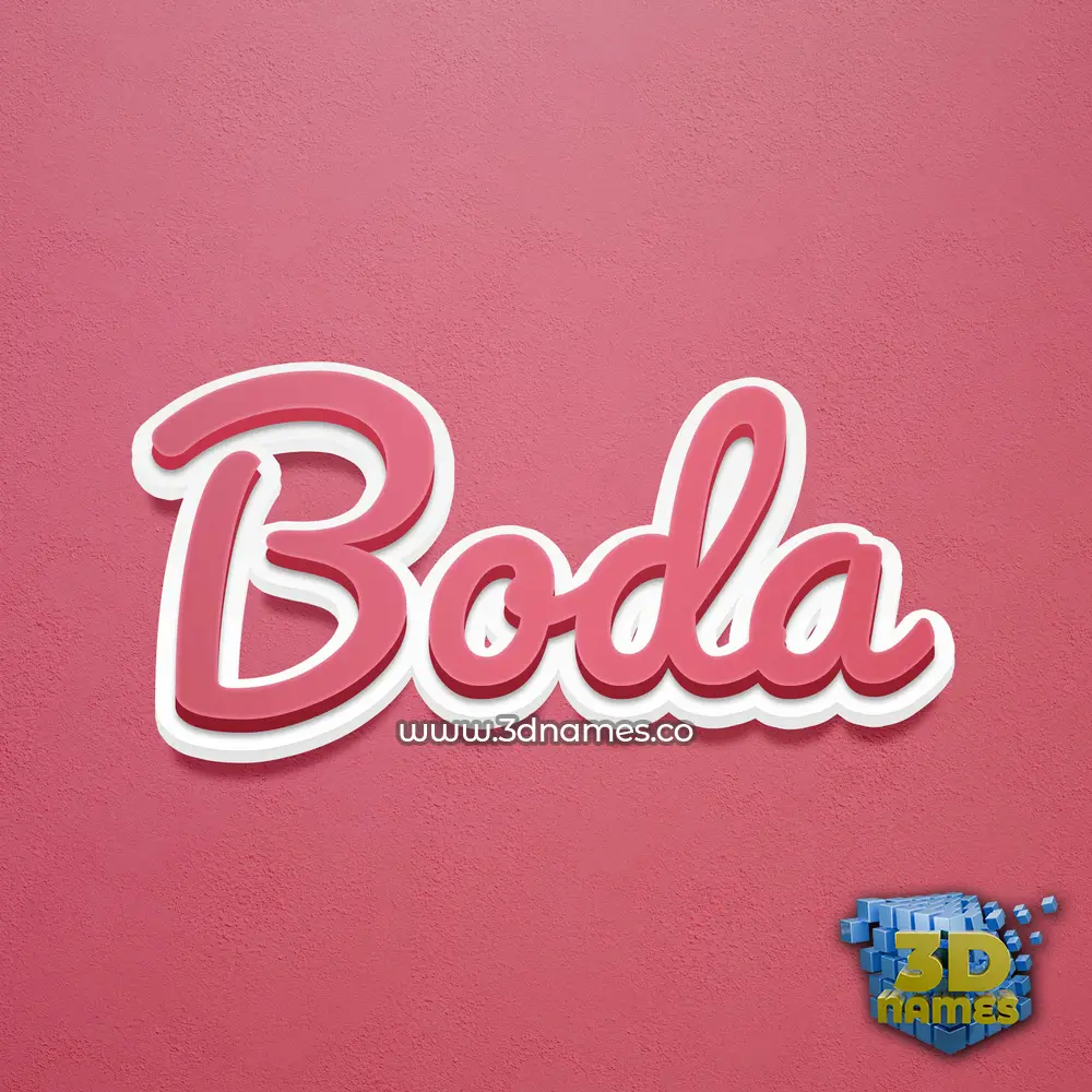 boda in Red Scribble style - 3D name wallpaper