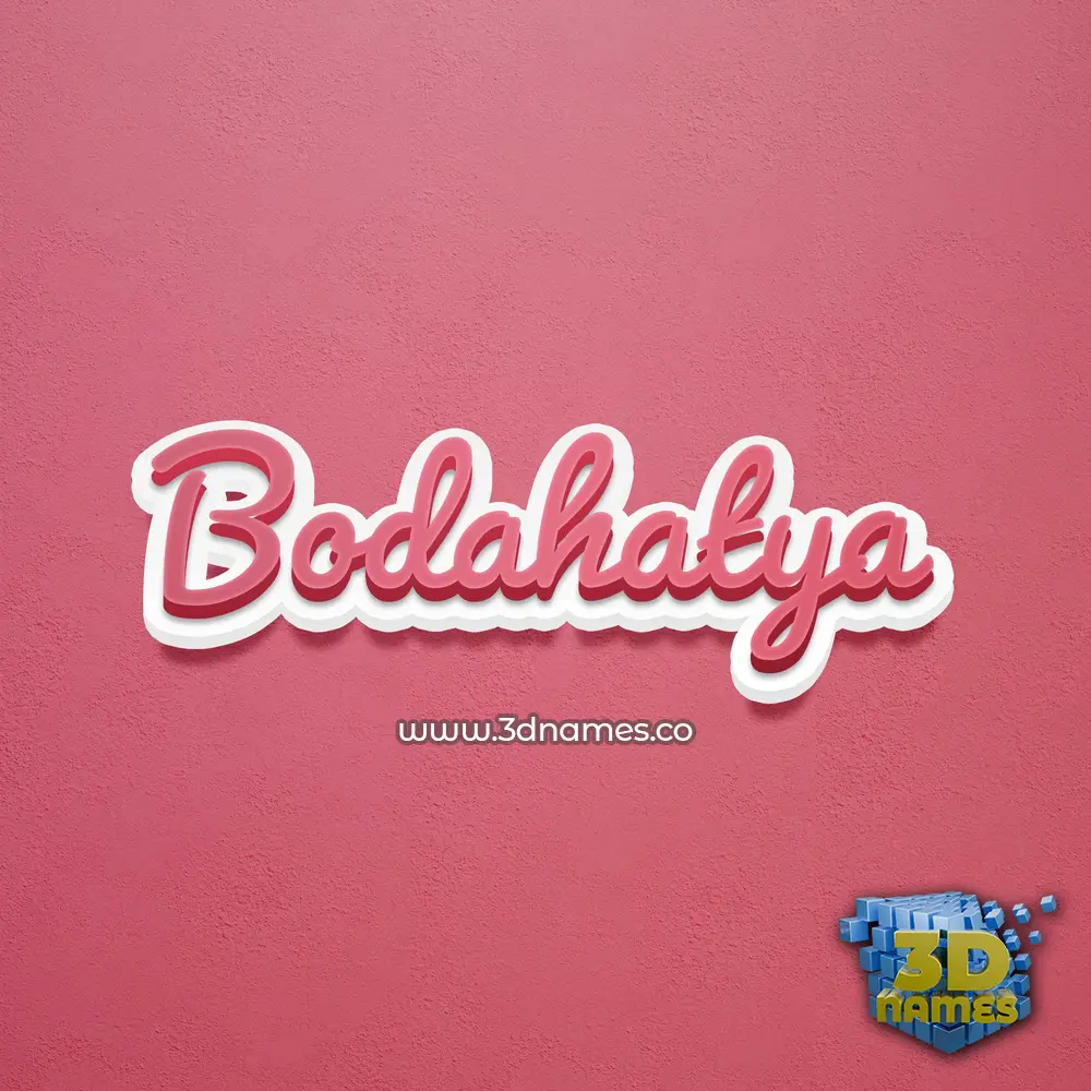 bodahatya in Red Scribble style - 3D name wallpaper