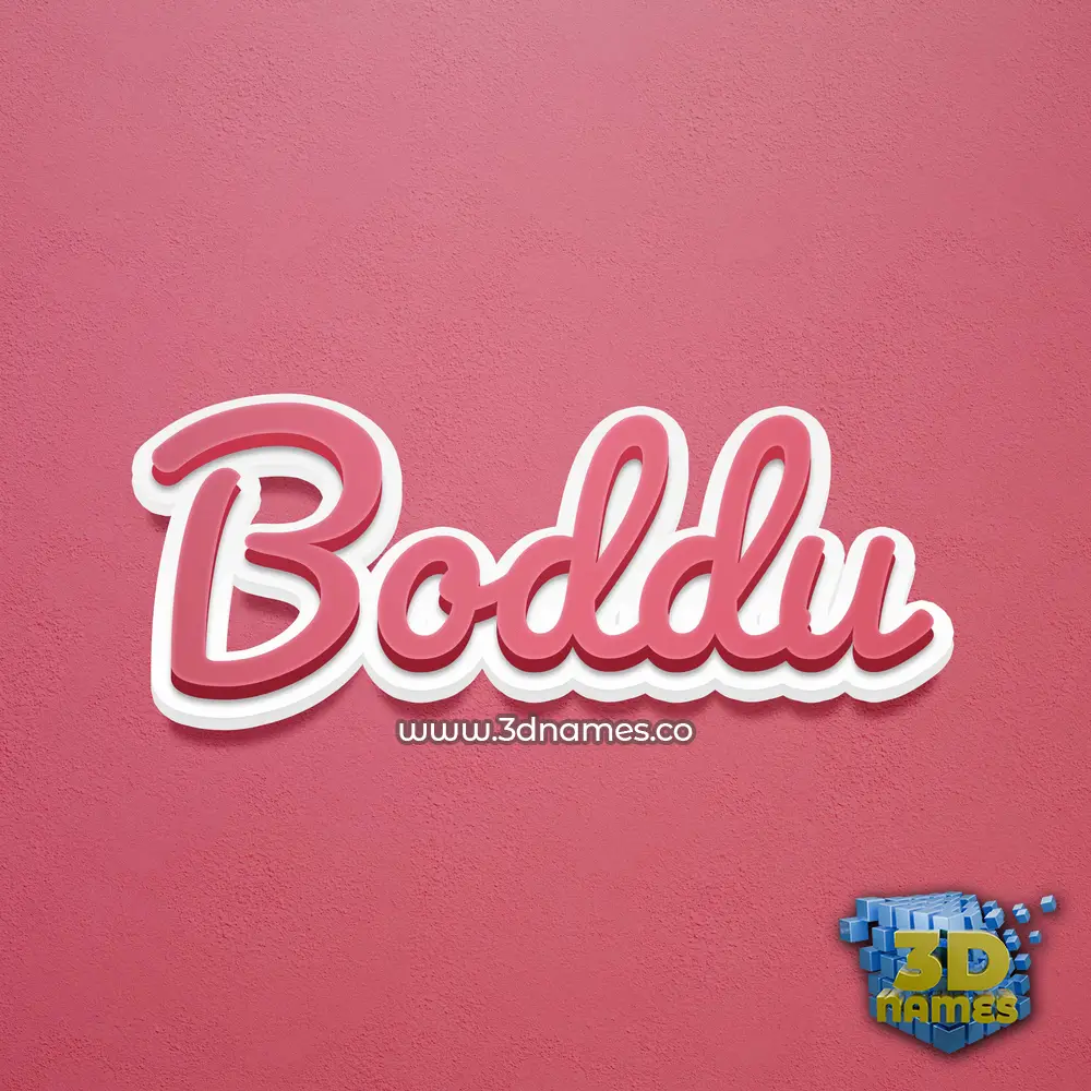 boddu in Red Scribble style - 3D name wallpaper