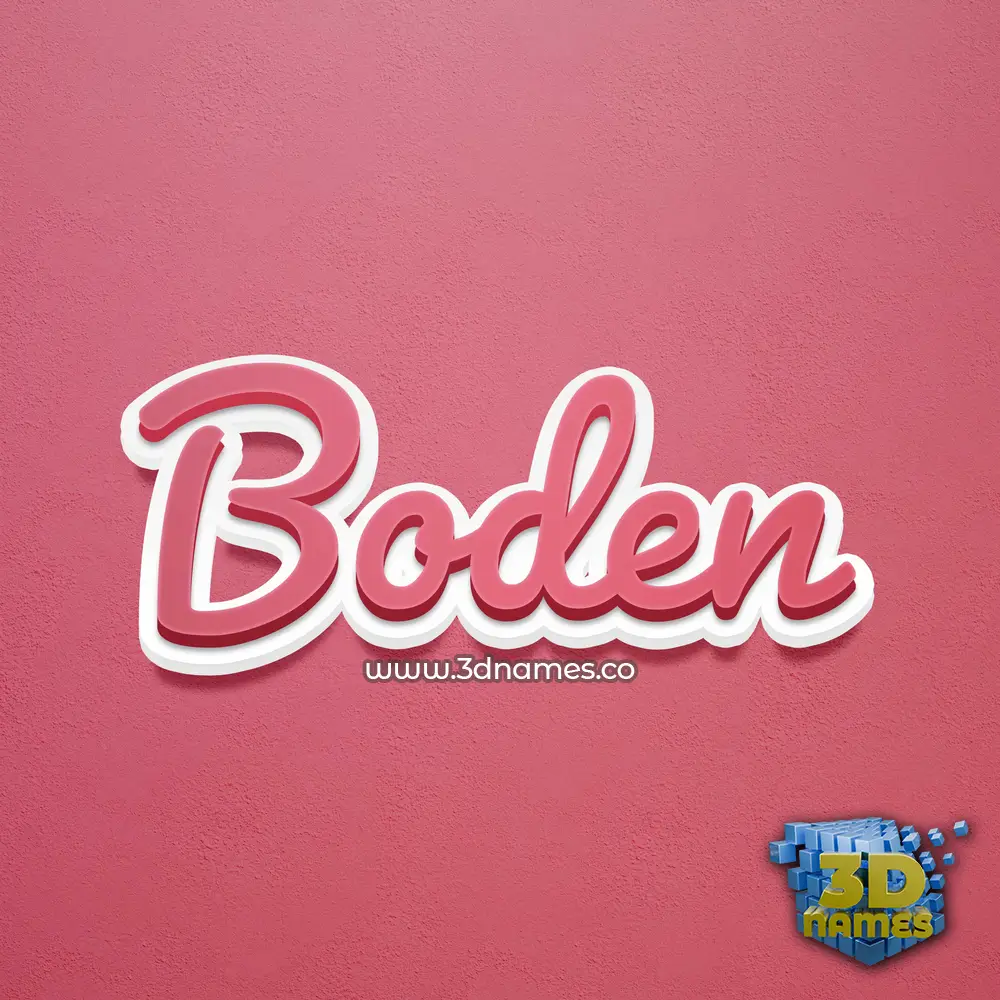 boden in Red Scribble style - 3D name wallpaper