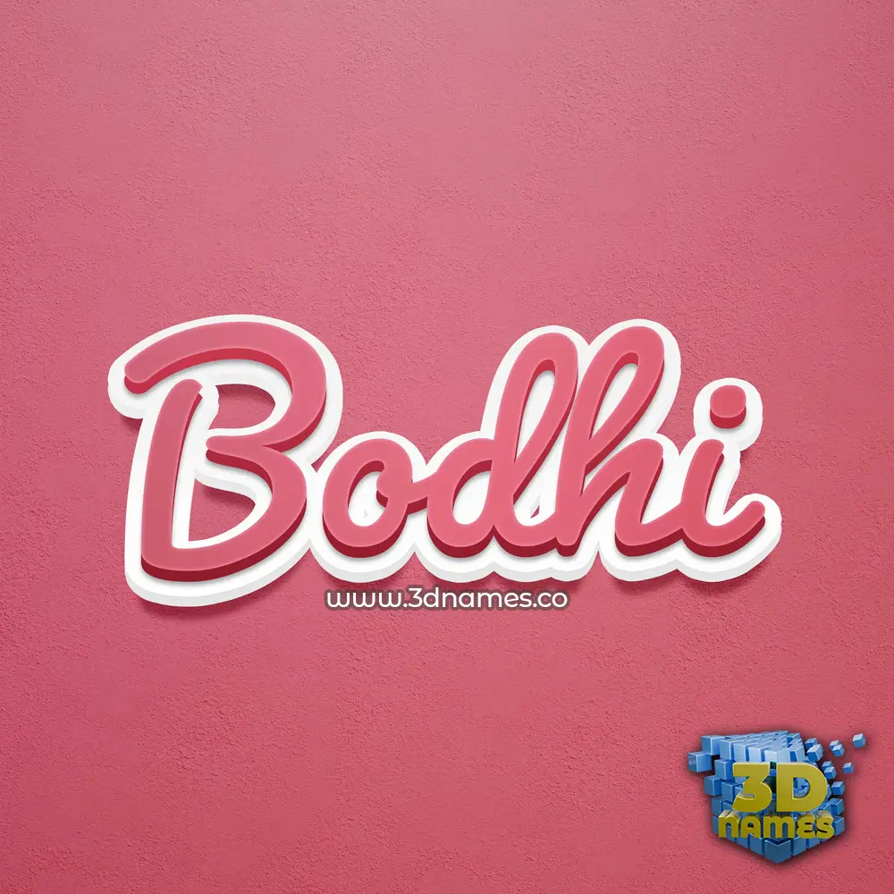 bodhi in Red Scribble style - 3D name wallpaper