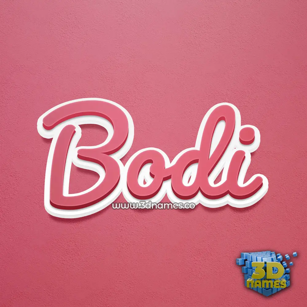 bodi in Red Scribble style - 3D name wallpaper