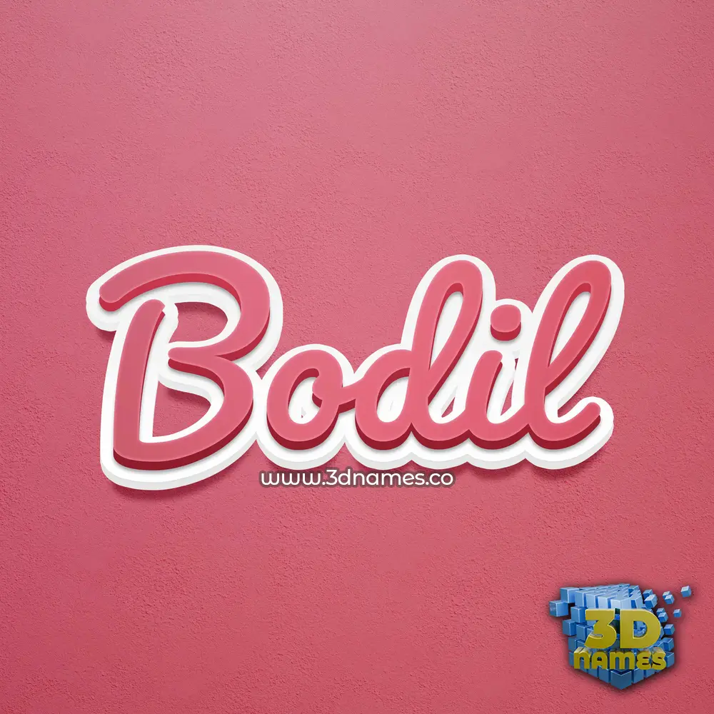 bodil in Red Scribble style - 3D name wallpaper