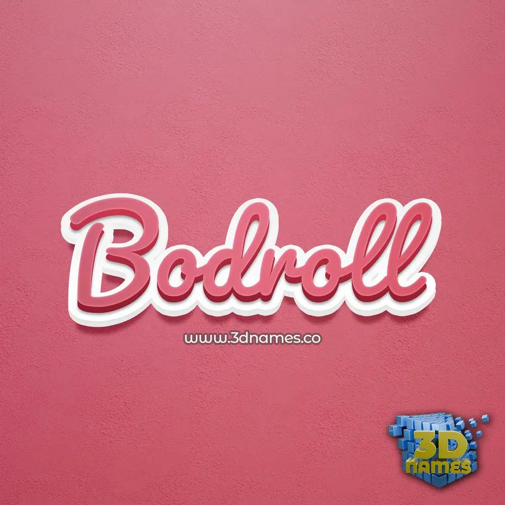 bodroll in Red Scribble style - 3D name wallpaper