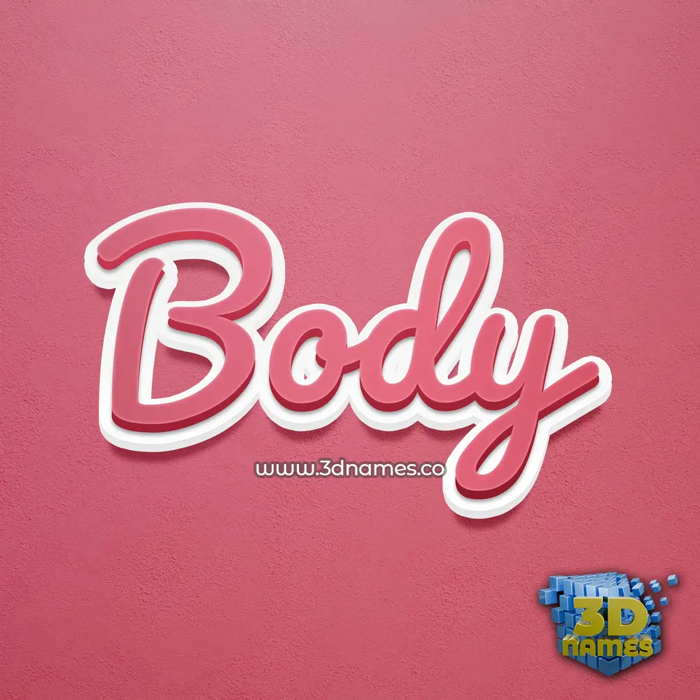 body in Red Scribble style - 3D name wallpaper
