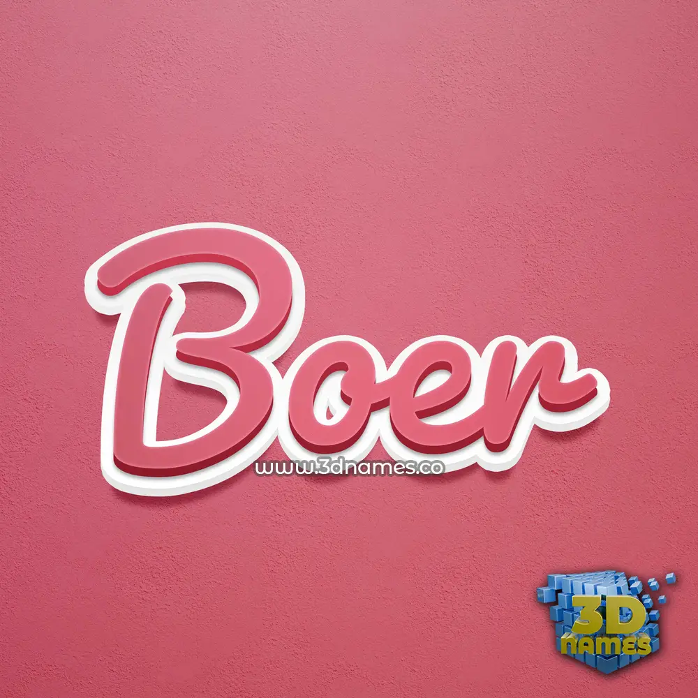 boer in Red Scribble style - 3D name wallpaper