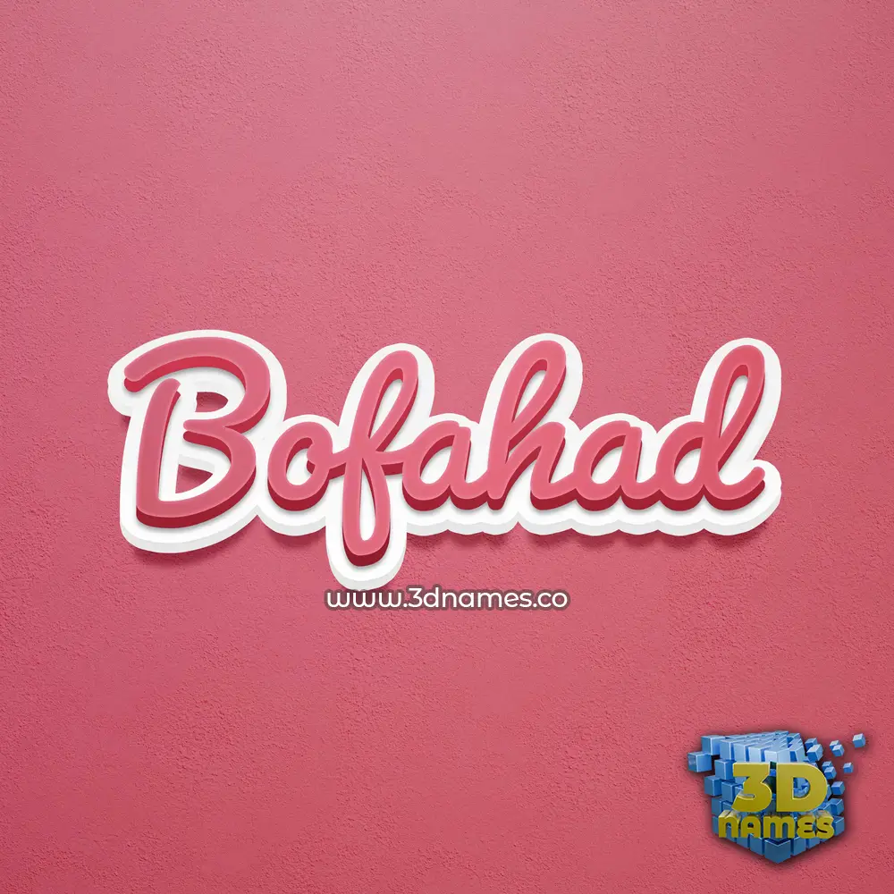 bofahad in Red Scribble style - 3D name wallpaper