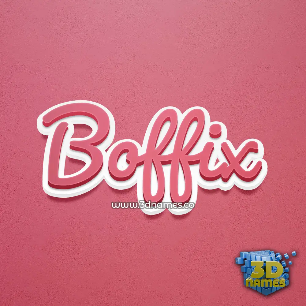 boffix in Red Scribble style - 3D name wallpaper