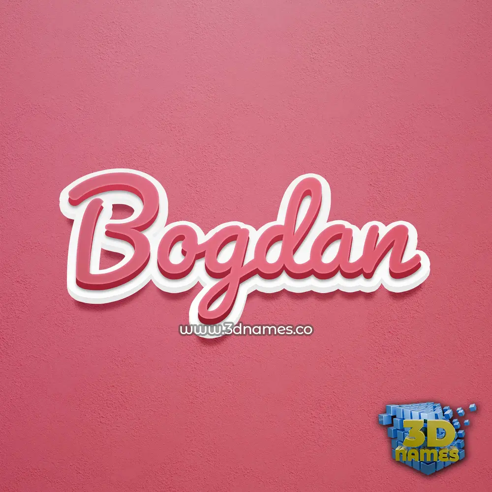 bogdan in Red Scribble style - 3D name wallpaper