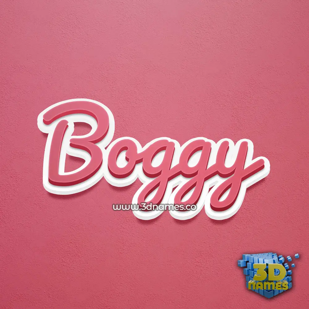 boggy in Red Scribble style - 3D name wallpaper