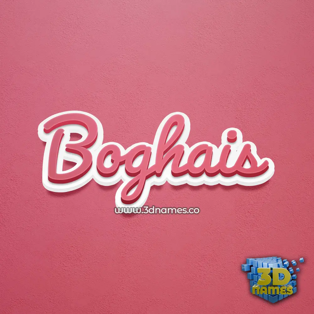 boghais in Red Scribble style - 3D name wallpaper