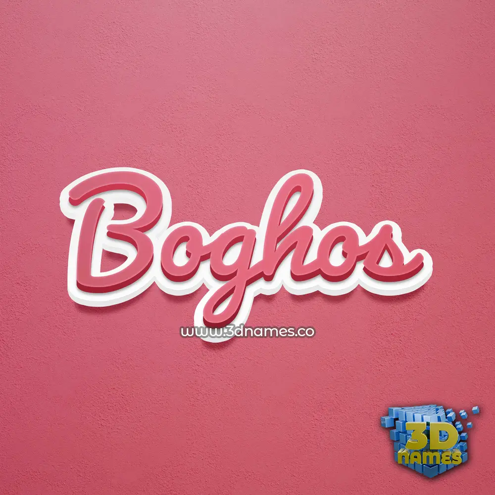 boghos in Red Scribble style - 3D name wallpaper