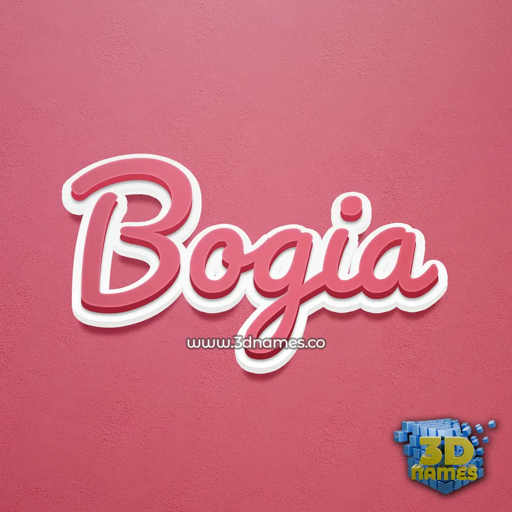 bogia in Red Scribble style - 3D name wallpaper