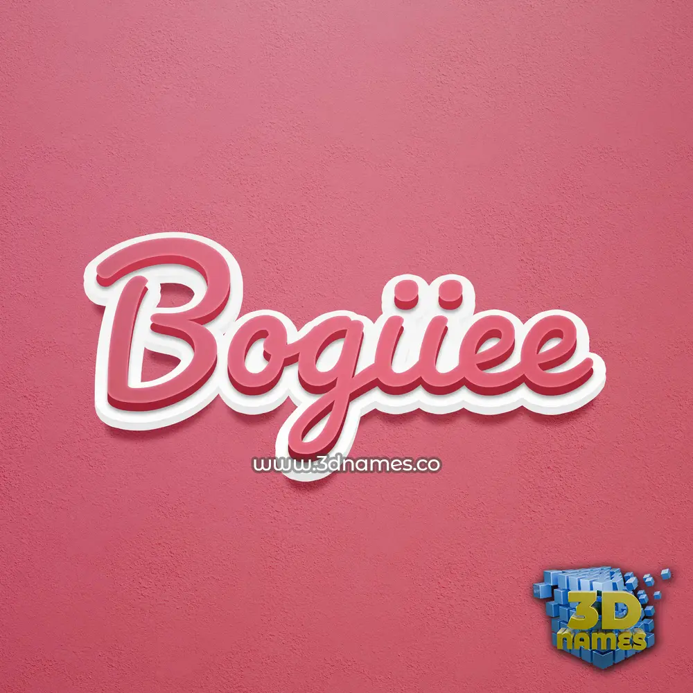 bogiiee in Red Scribble style - 3D name wallpaper