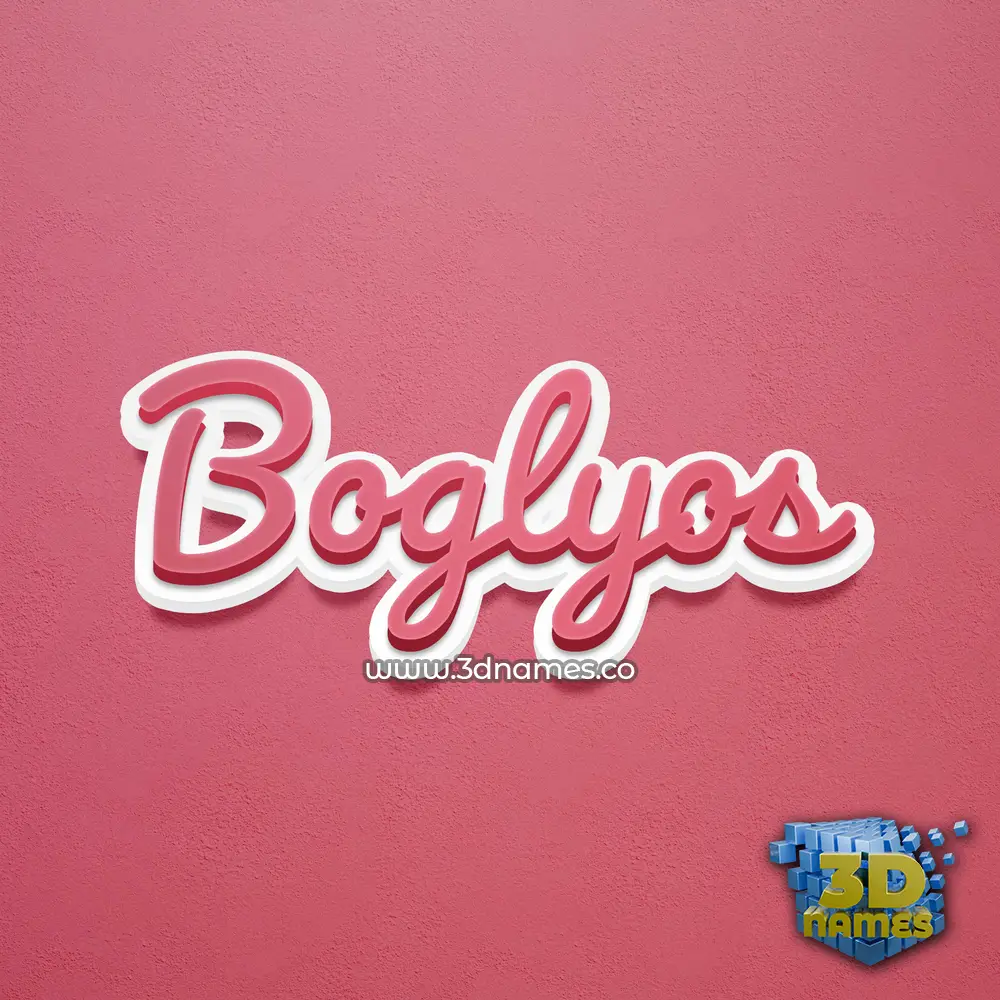 boglyos in Red Scribble style - 3D name wallpaper