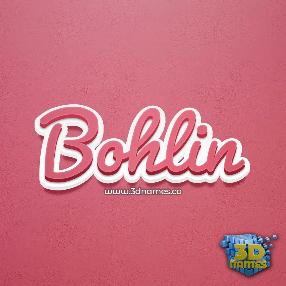 bohlin in Red Scribble style - 3D name wallpaper