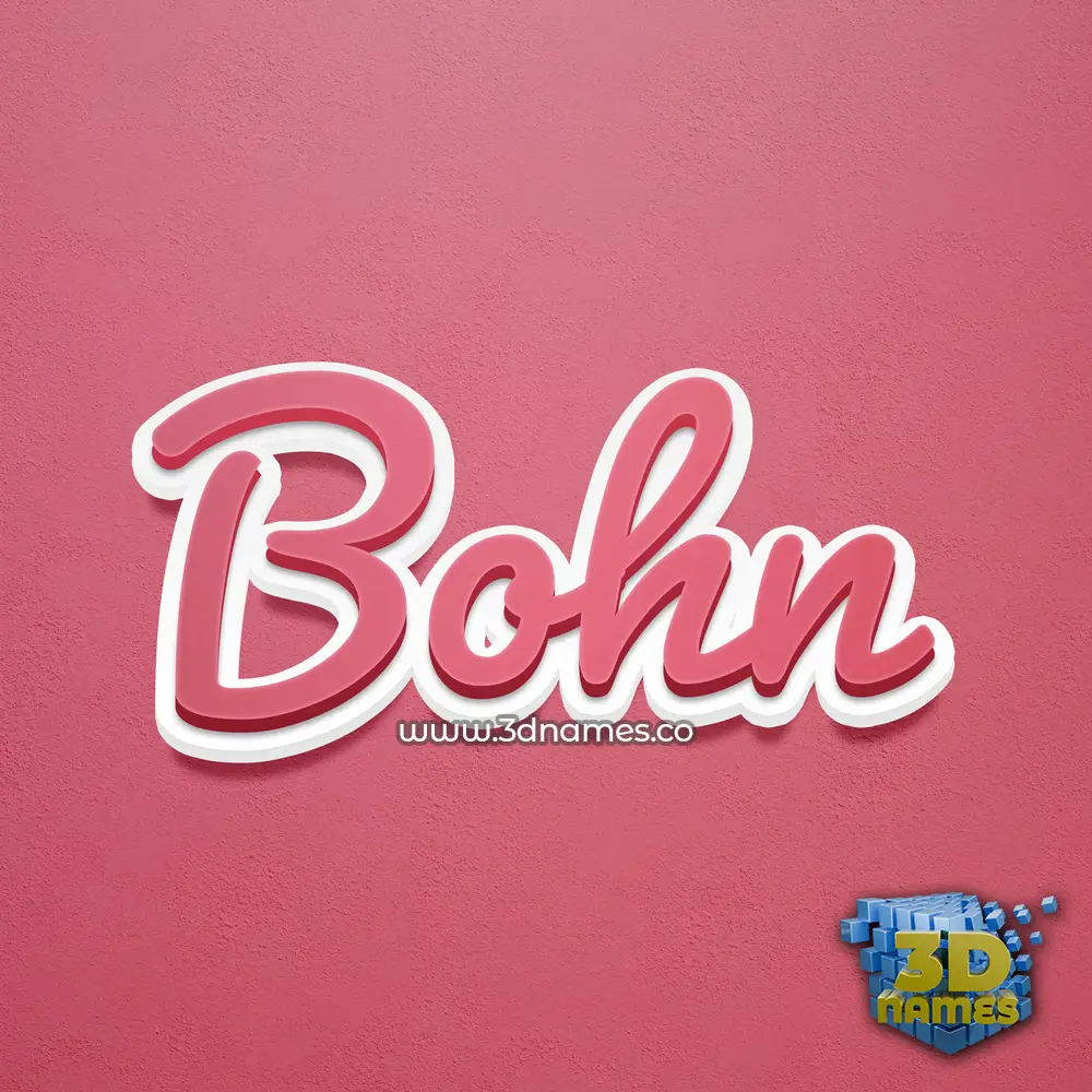 bohn in Red Scribble style - 3D name wallpaper