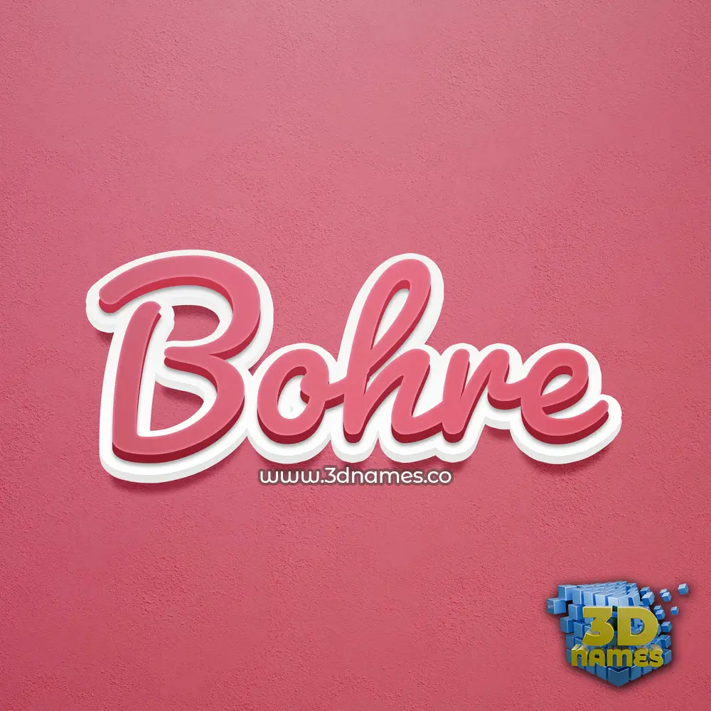 bohre in Red Scribble style - 3D name wallpaper