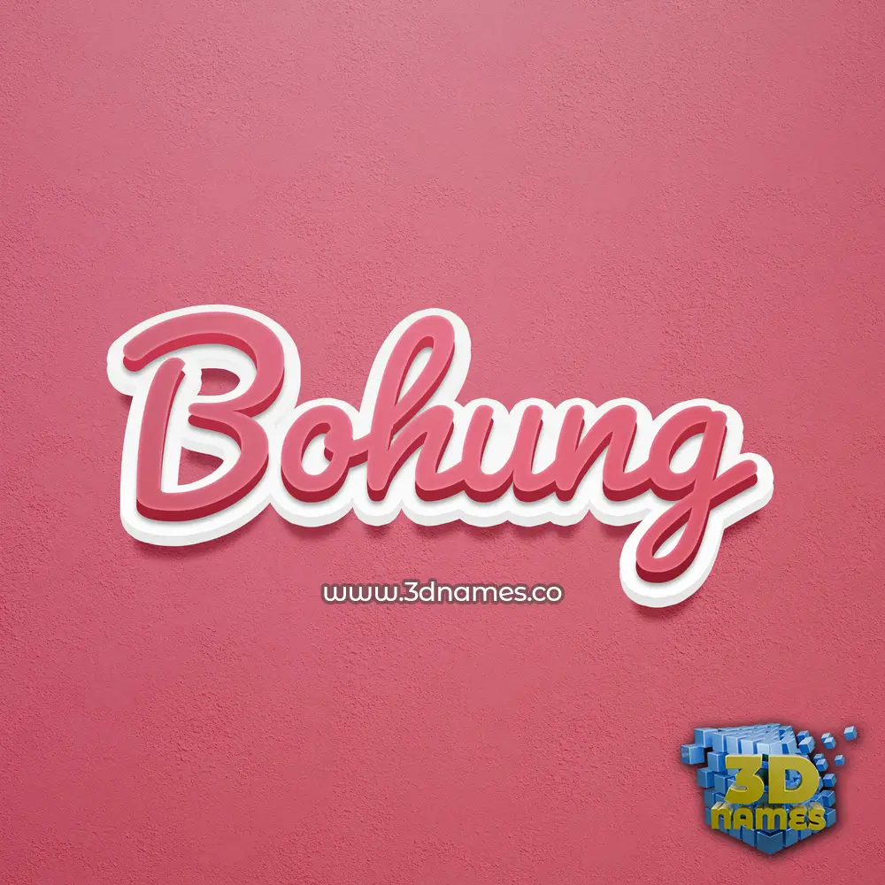 bohung in Red Scribble style - 3D name wallpaper