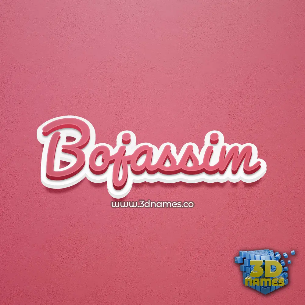 bojassim in Red Scribble style - 3D name wallpaper