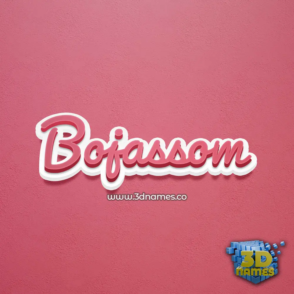 bojassom in Red Scribble style - 3D name wallpaper