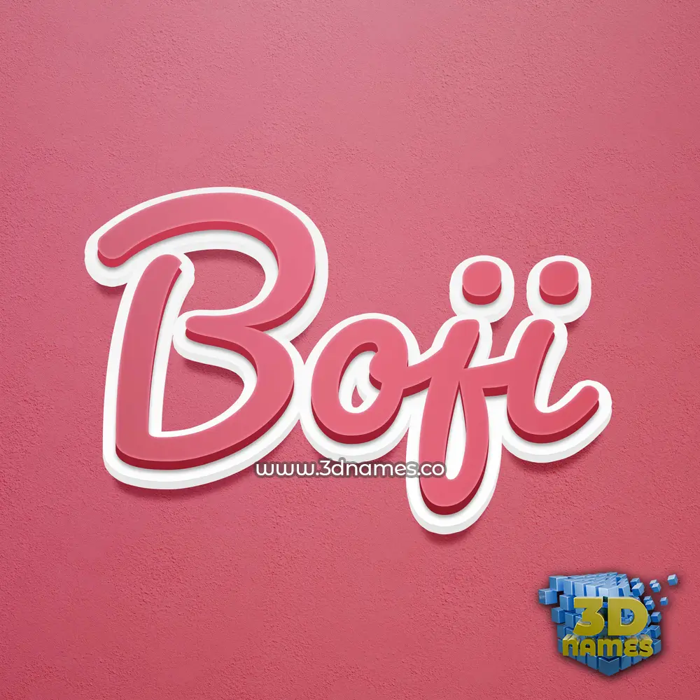 boji in Red Scribble style - 3D name wallpaper