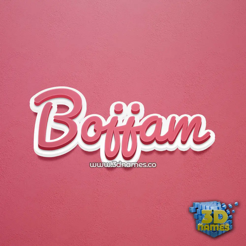 bojjam in Red Scribble style - 3D name wallpaper