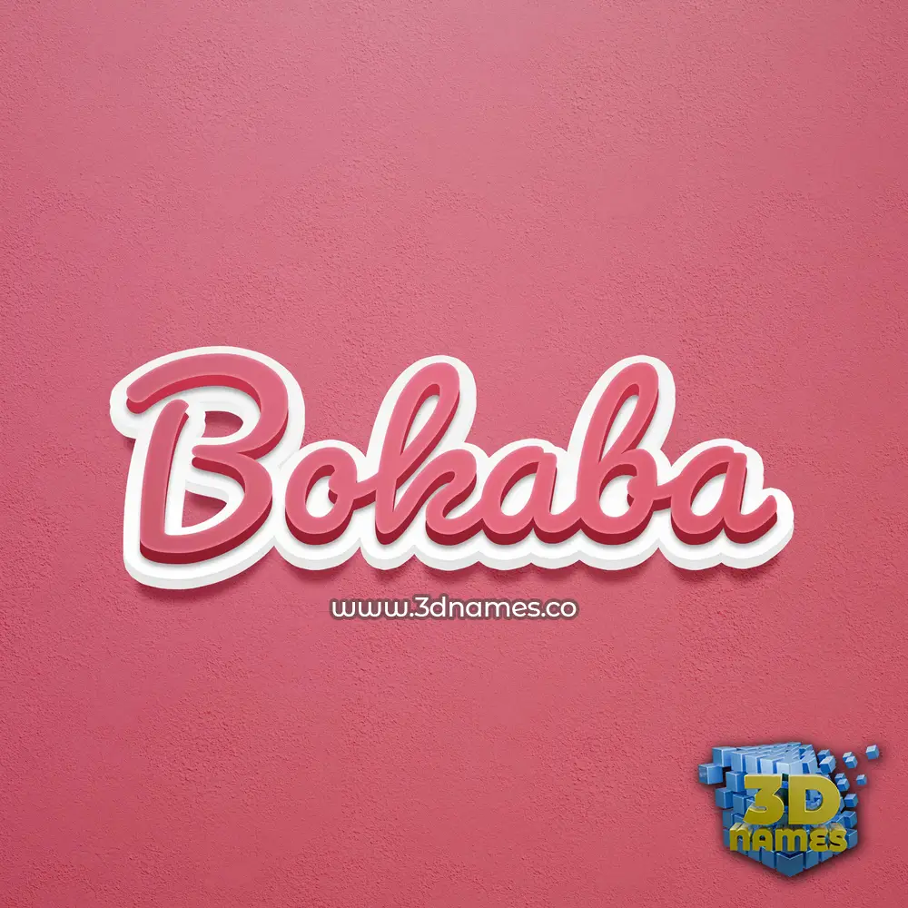 bokaba in Red Scribble style - 3D name wallpaper