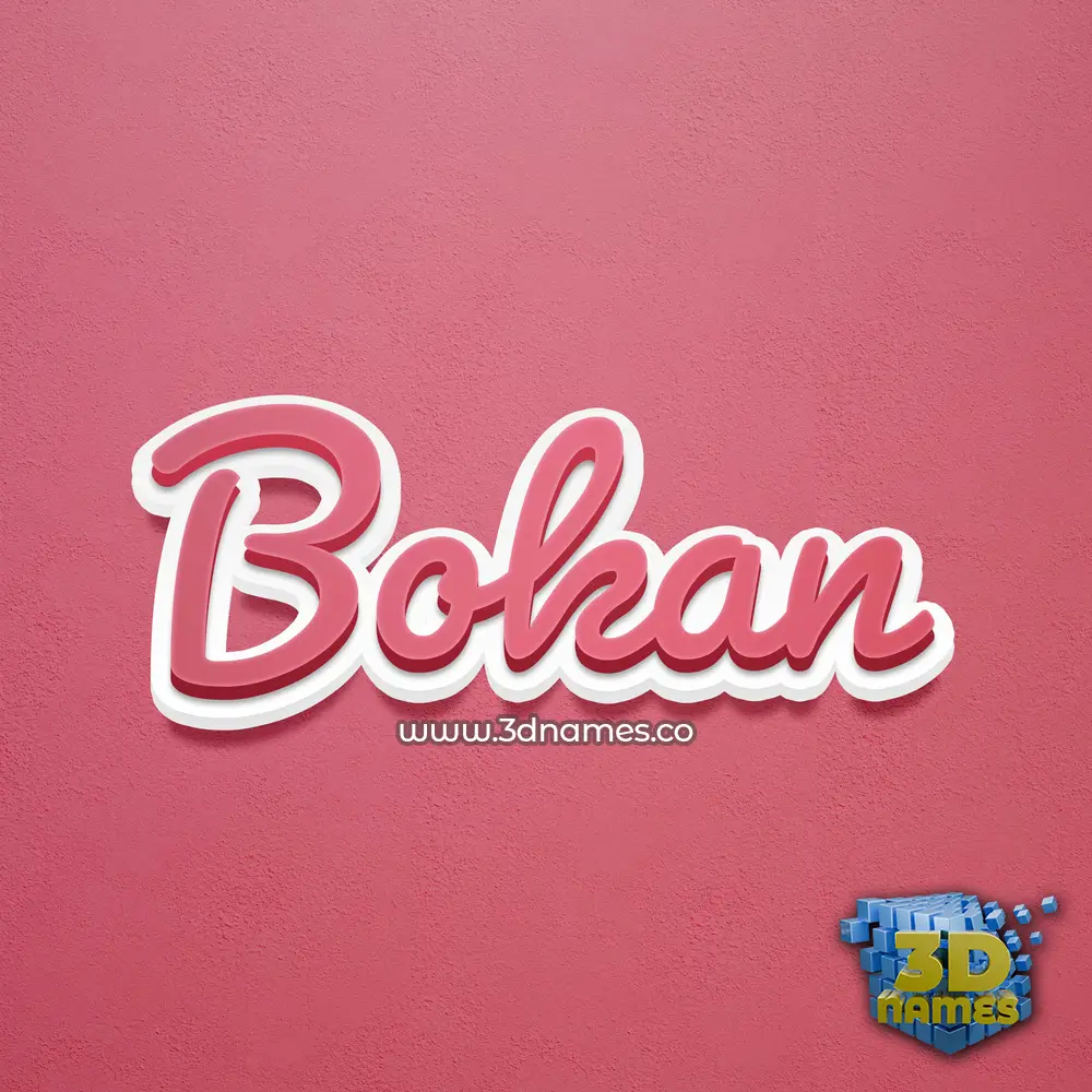 bokan in Red Scribble style - 3D name wallpaper