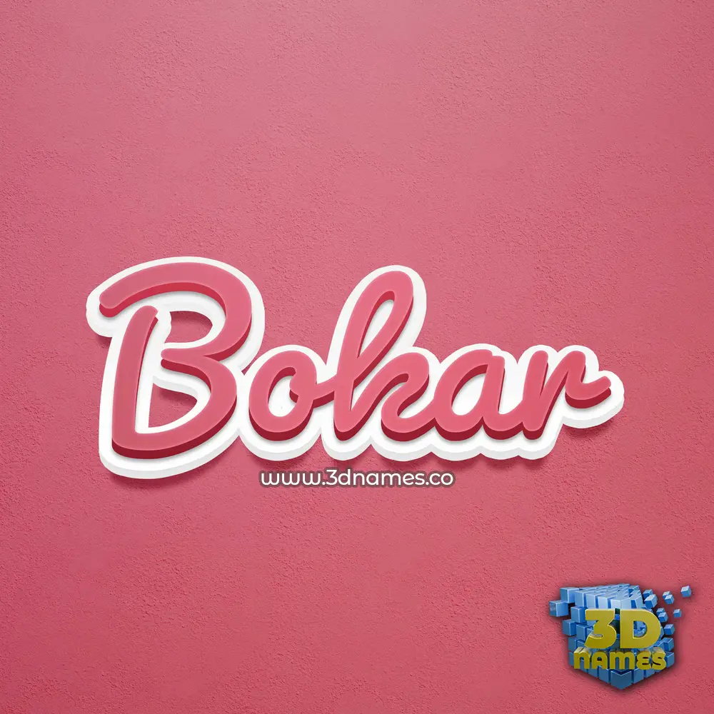 bokar in Red Scribble style - 3D name wallpaper