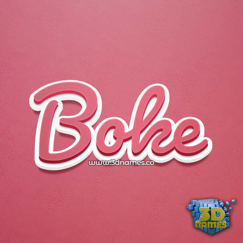 boke in Red Scribble style - 3D name wallpaper