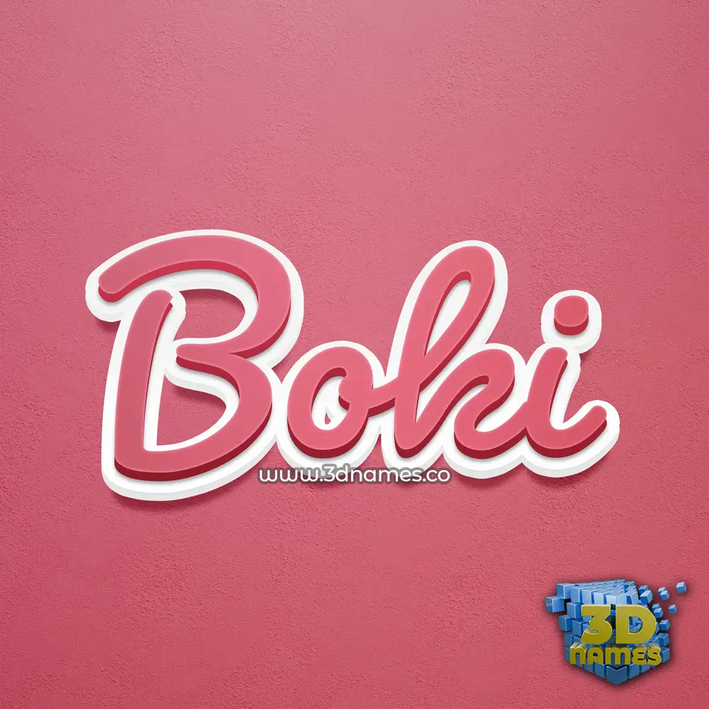 boki in Red Scribble style - 3D name wallpaper