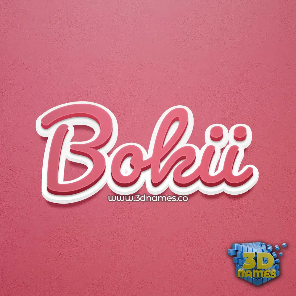 bokii in Red Scribble style - 3D name wallpaper