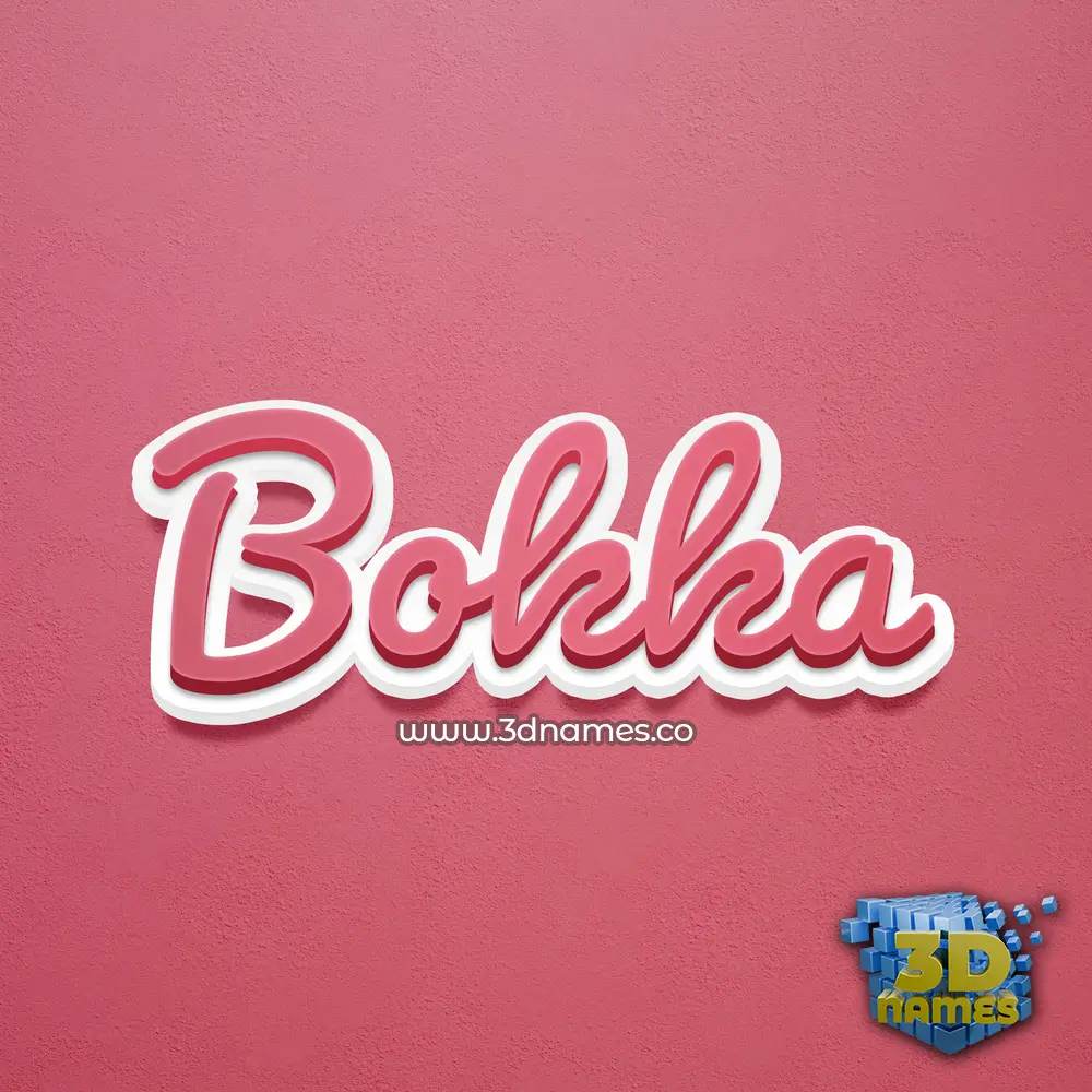 bokka in Red Scribble style - 3D name wallpaper