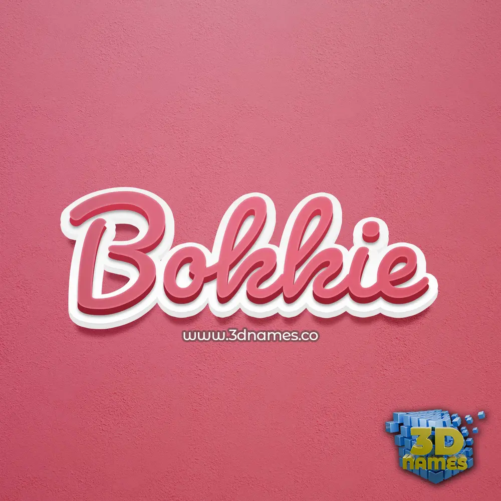 bokkie in Red Scribble style - 3D name wallpaper