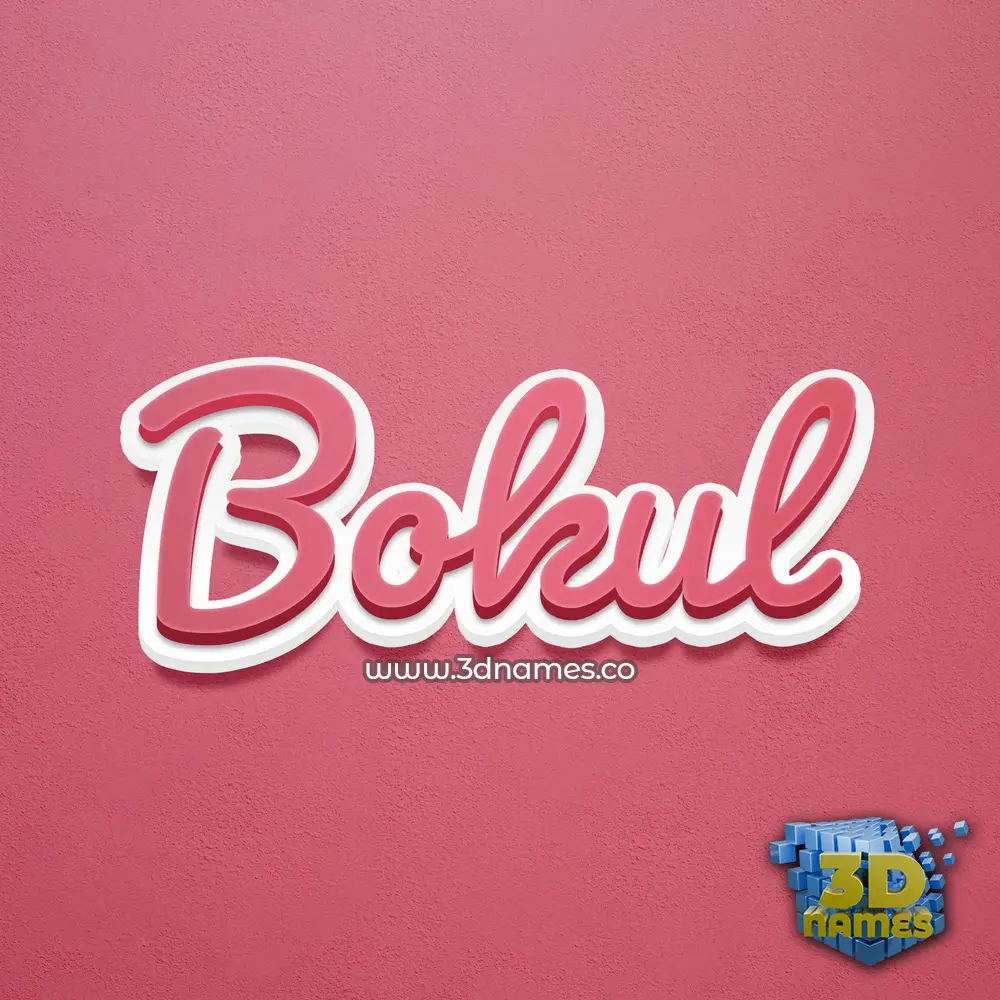 bokul in Red Scribble style - 3D name wallpaper