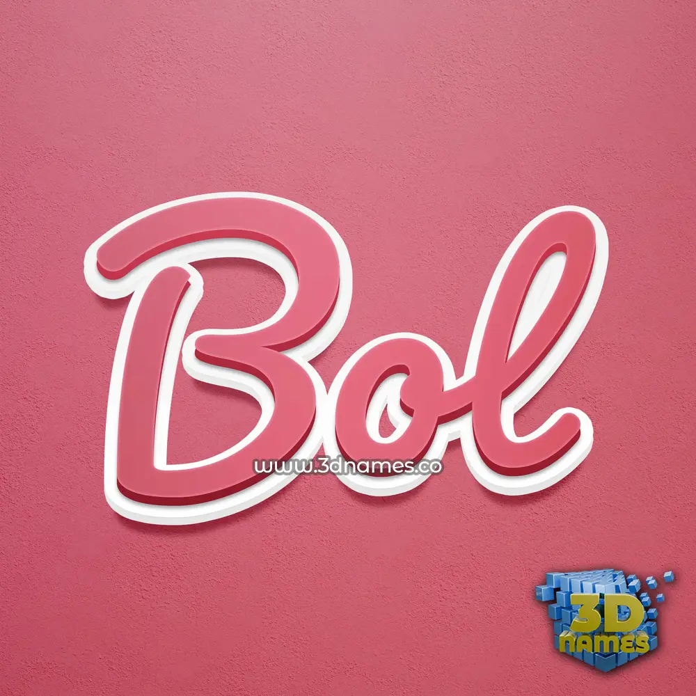 bol in Red Scribble style - 3D name wallpaper