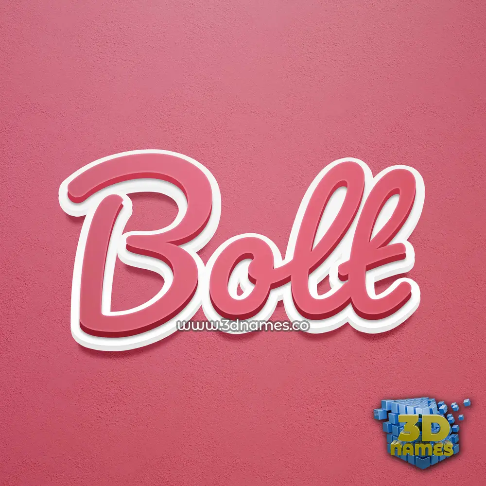 bolt in Red Scribble style - 3D name wallpaper