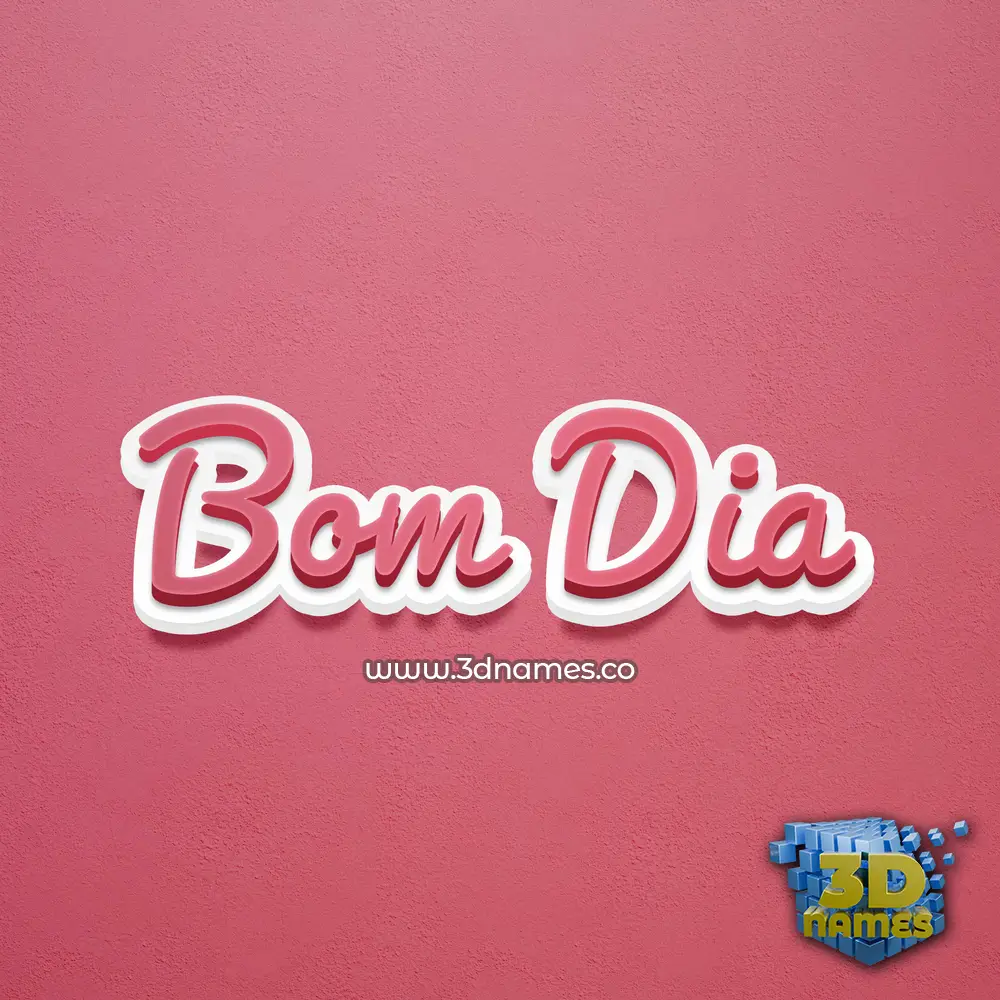 bom dia in Red Scribble style - 3D name wallpaper