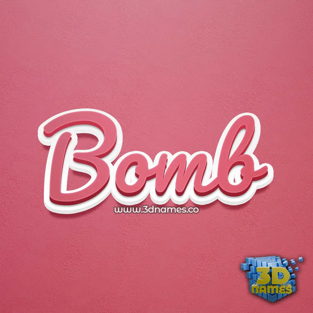 bomb in Red Scribble style - 3D name wallpaper