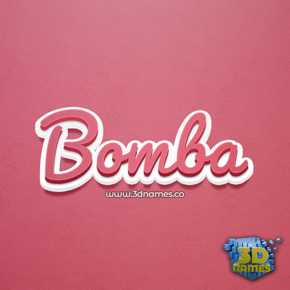 bomba in Red Scribble style - 3D name wallpaper