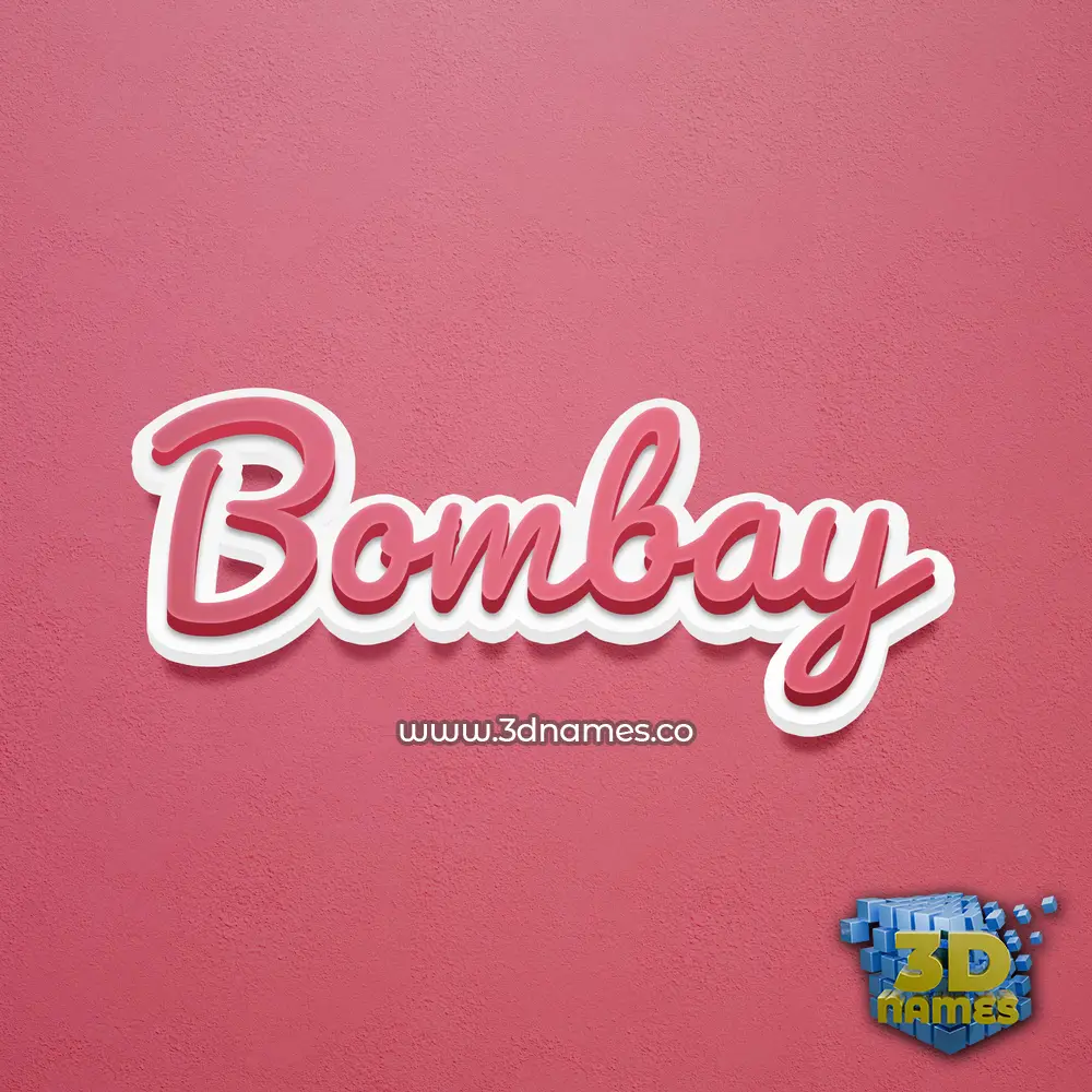 bombay in Red Scribble style - 3D name wallpaper