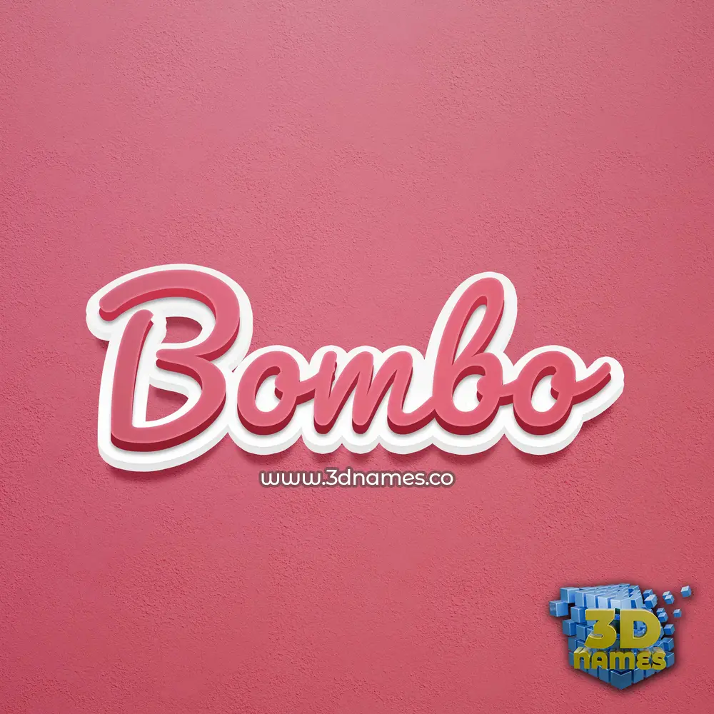 bombo in Red Scribble style - 3D name wallpaper