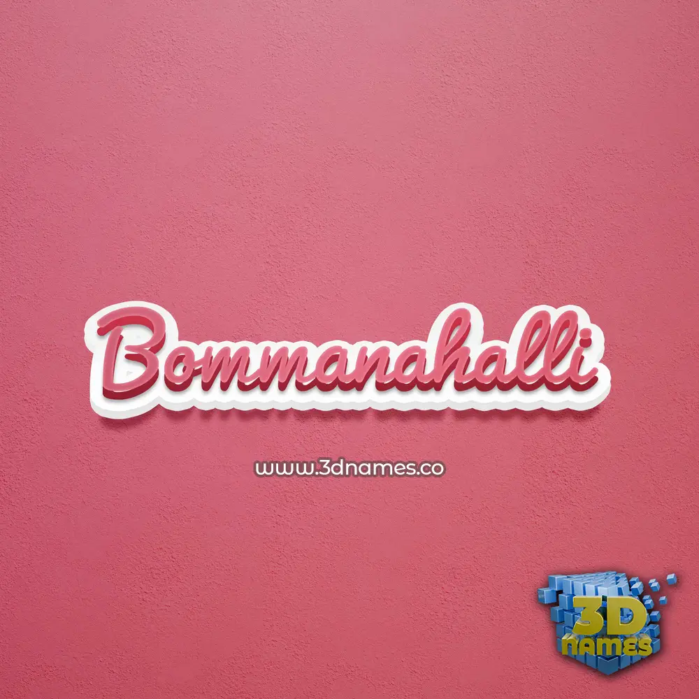 bommanahalli in Red Scribble style - 3D name wallpaper